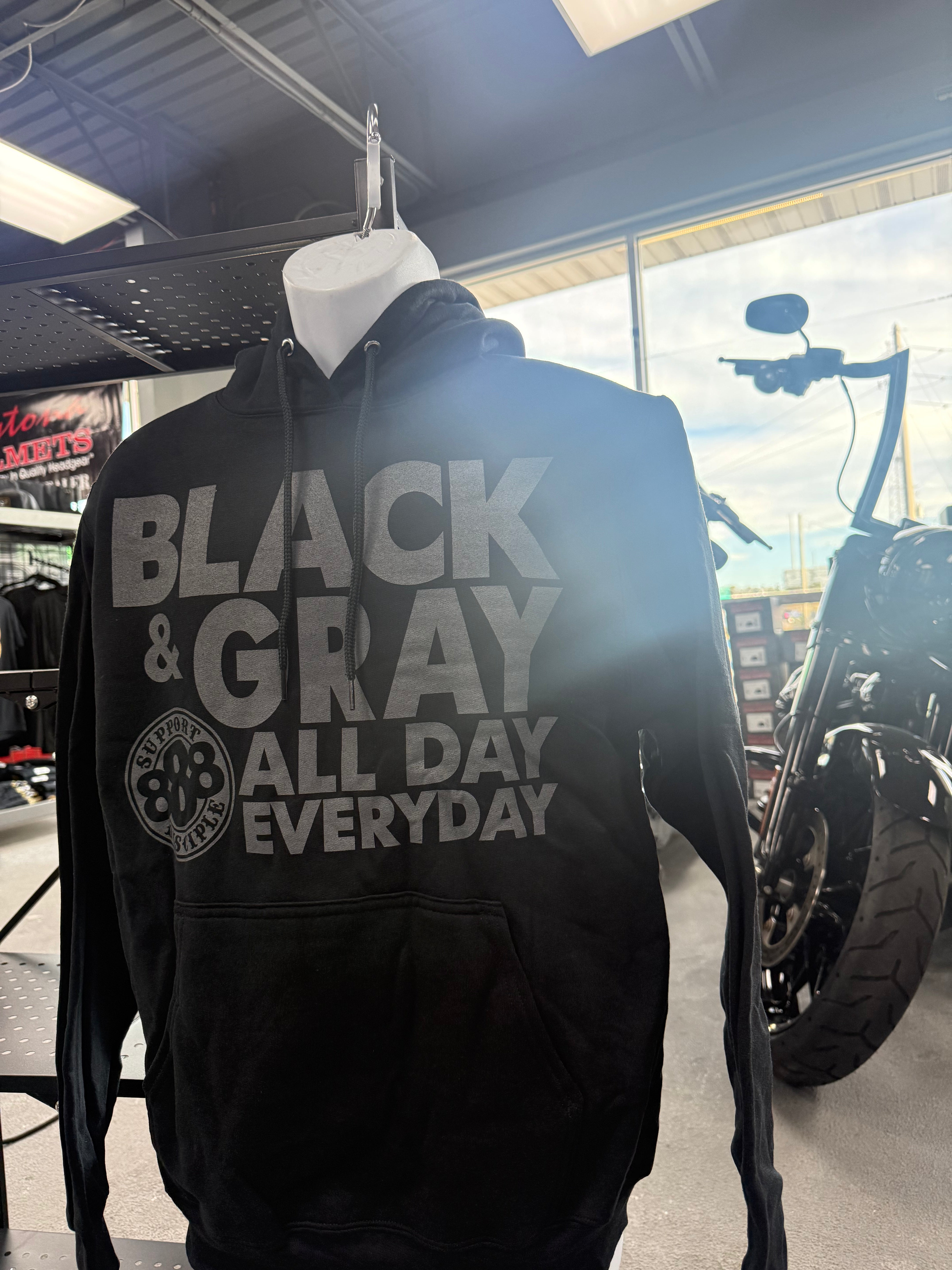 Support Black & Grey All Day Everyday Pullover Hoodie