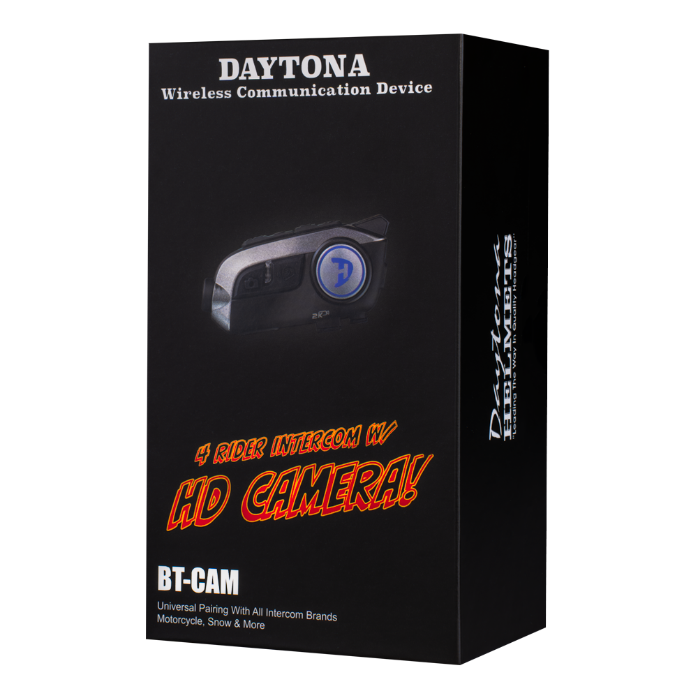 Daytona Helmets Motorcycle Bluetooth Headset - Motorcycle Communication System For All Types of Helmets - Cam