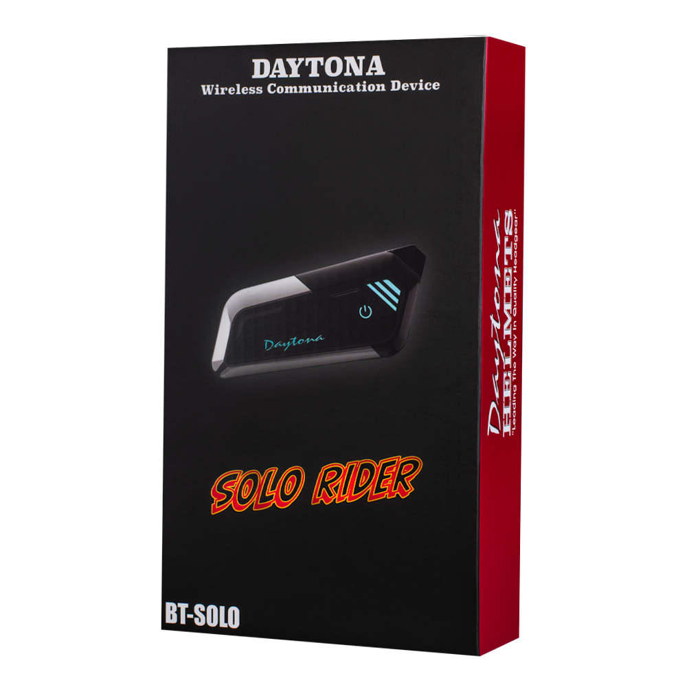 Daytona Helmets Motorcycle Bluetooth Headset - Motorcycle Communication System For All Types of Helmets - Solo