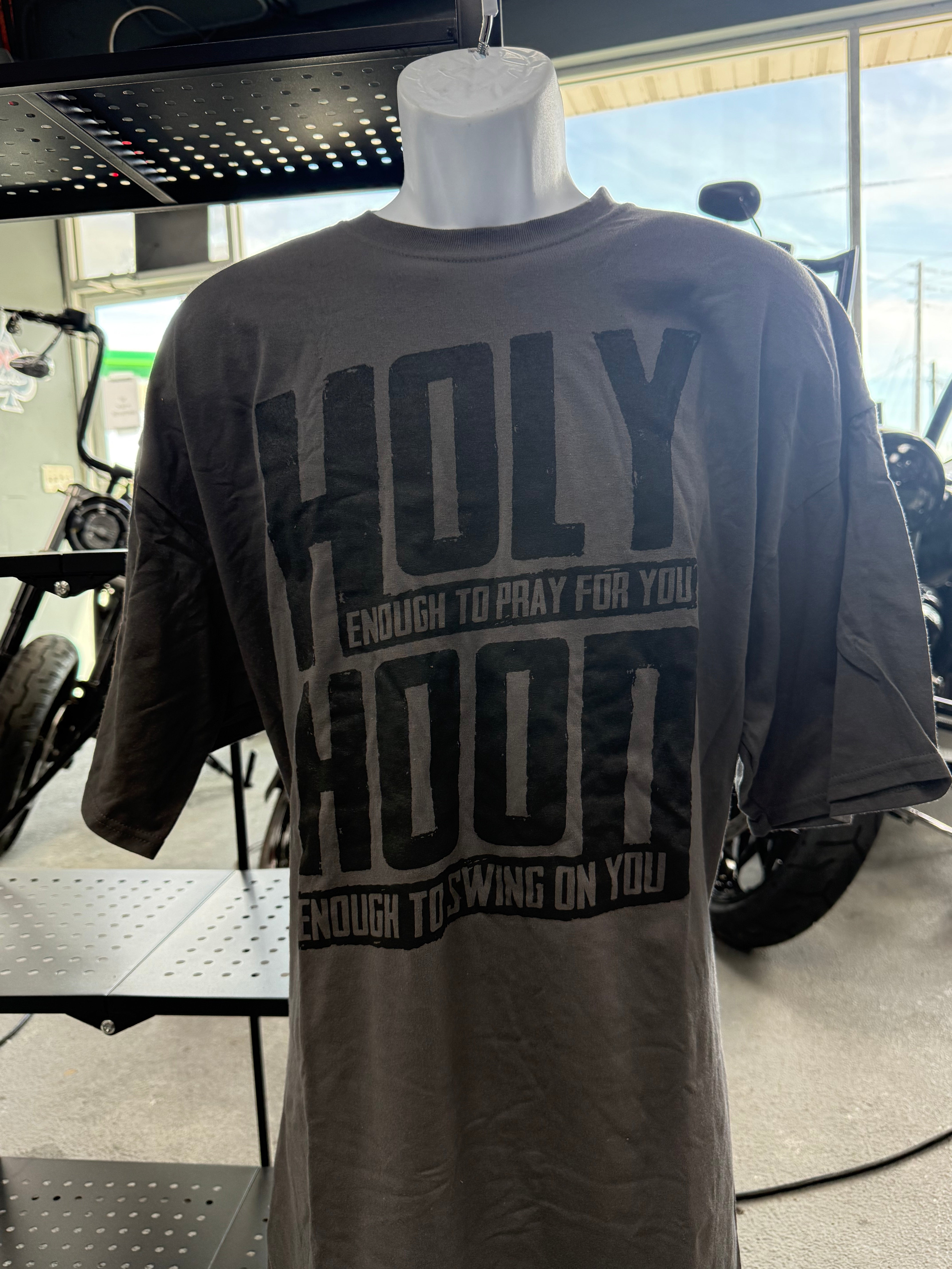Holy Enough to Pray Hood Enough to Swing Tee