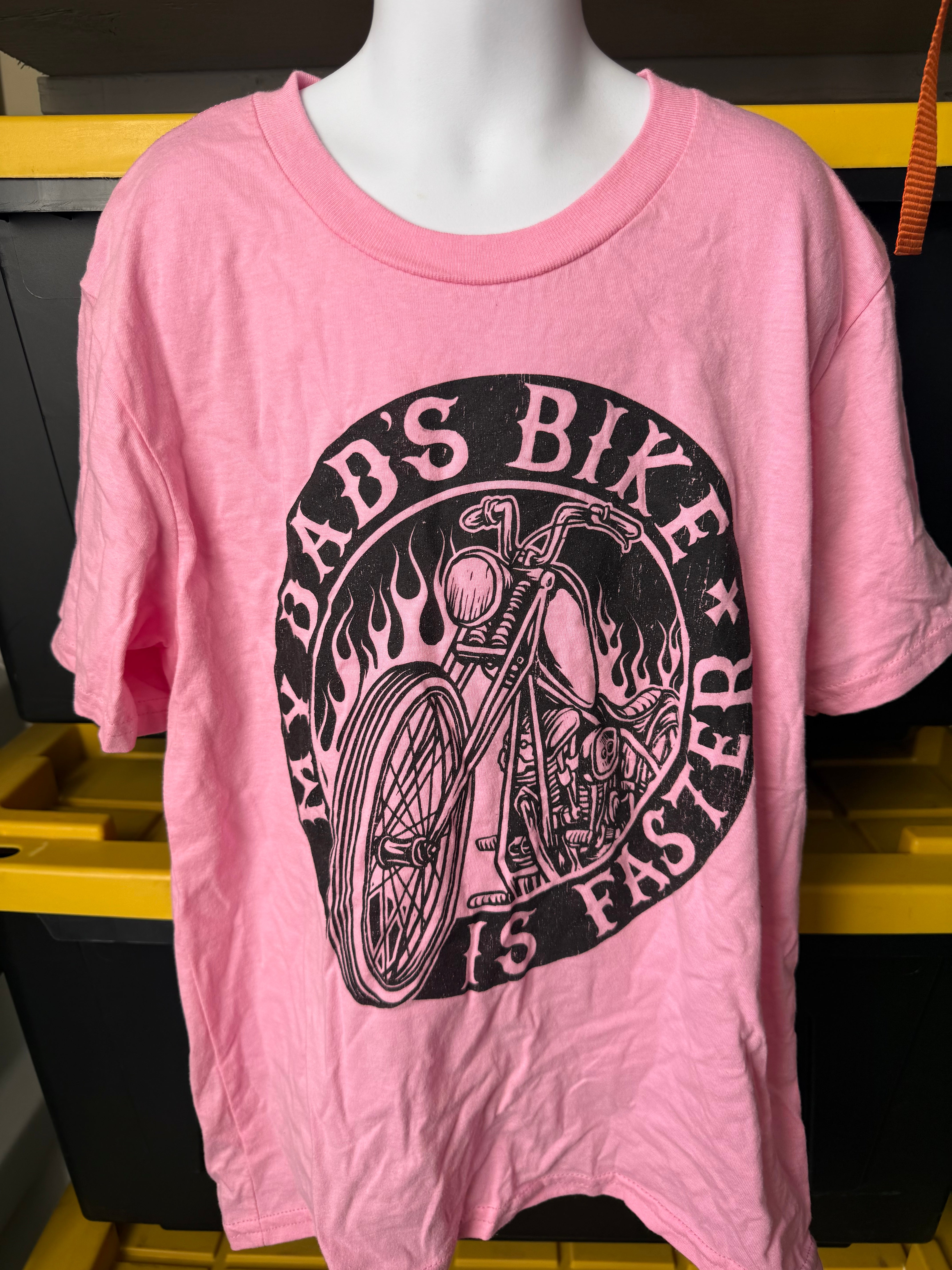 Kids Support My Dads Bikes Faster Tee Shirt