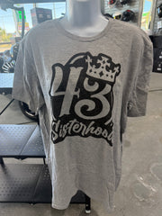 Ladies 43 Sisterhood Crown Logo Tee Shirt Grey