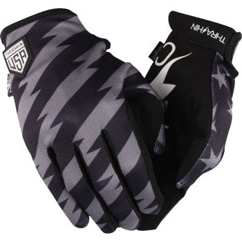 Thrashin Stars & Bolts Stealth Gloves (Black/Gray)