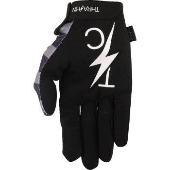 Thrashin Stars & Bolts Stealth Gloves (Black/Gray)