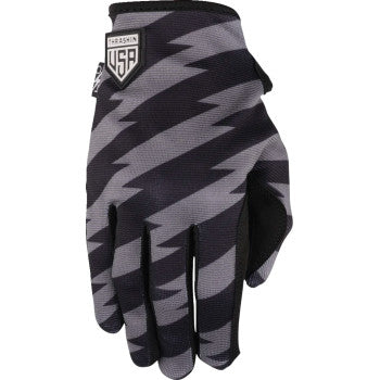 Thrashin Stars & Bolts Stealth Gloves (Black/Gray)