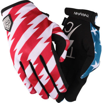 Thrashin Stars & Bolts Stealth Gloves (Red/Blue)