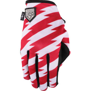 Thrashin Stars & Bolts Stealth Gloves (Red/Blue)