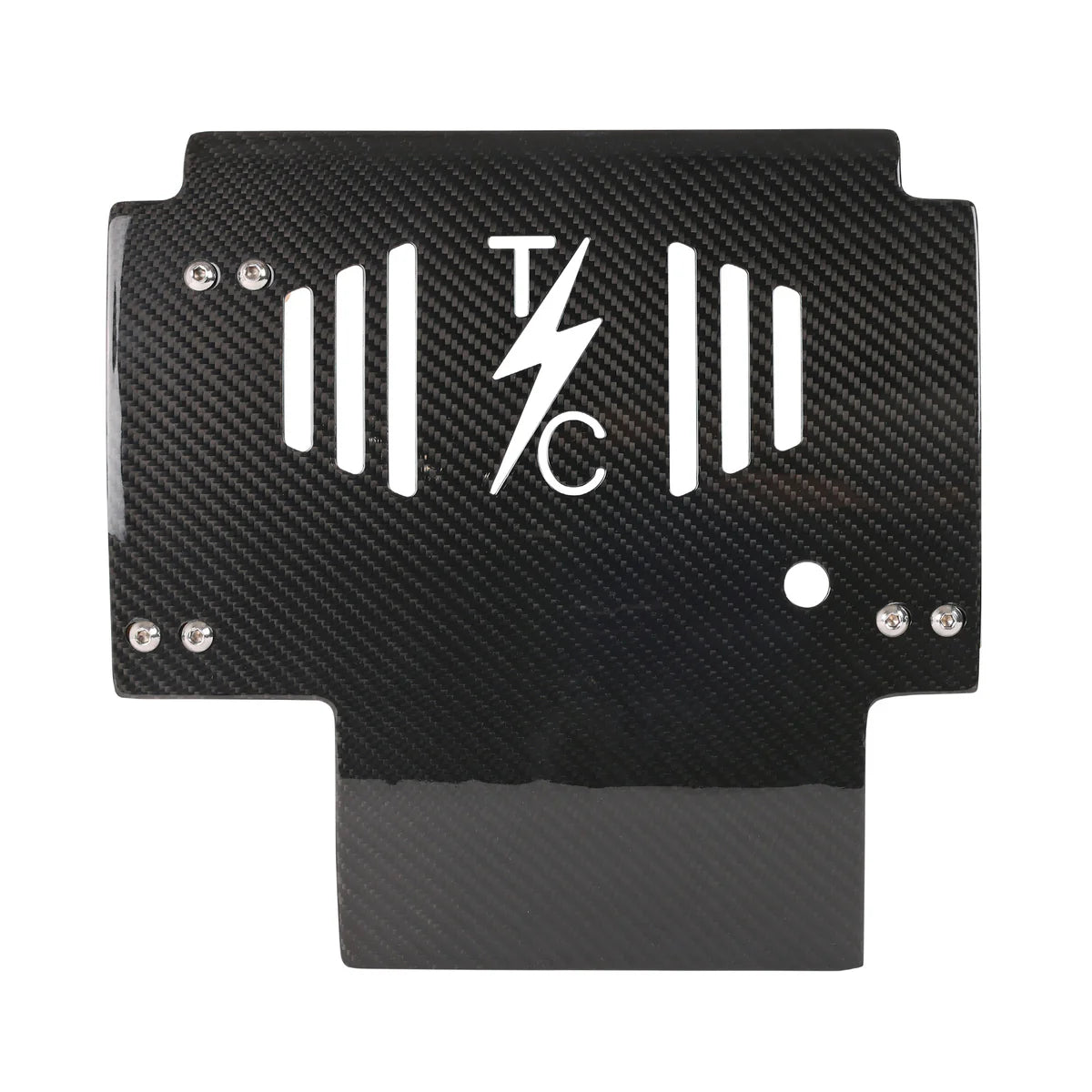 Thrashin Supply Co. 2024+ Touring Skid Plate Real Woven Carbon W/ Gold Brackets