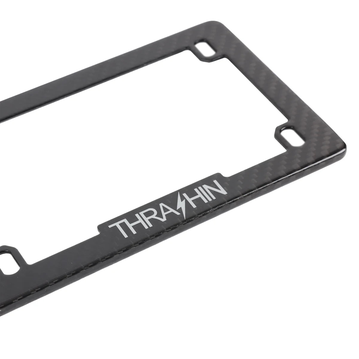 Thrashin Supply Co. Carbon Fiber License Plate Frame - Gloss Woven