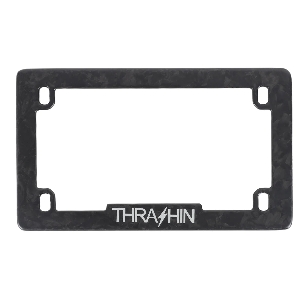 Thrashin Supply Co. Carbon Fiber License Plate Frame - Matte Forged