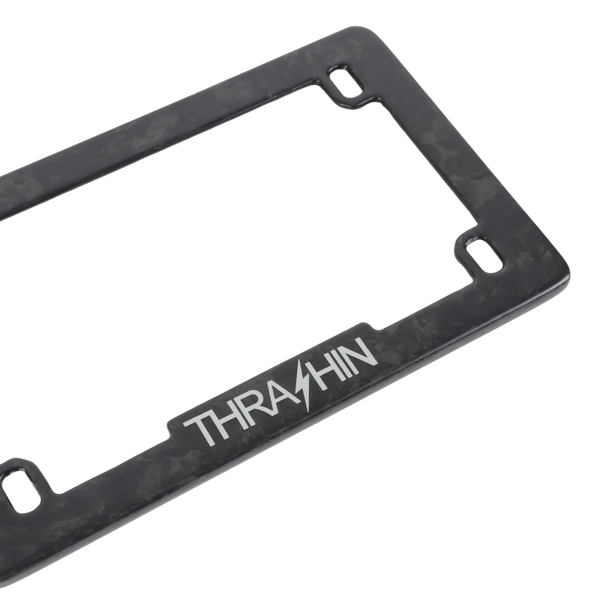 Thrashin Supply Co. Carbon Fiber License Plate Frame - Matte Forged