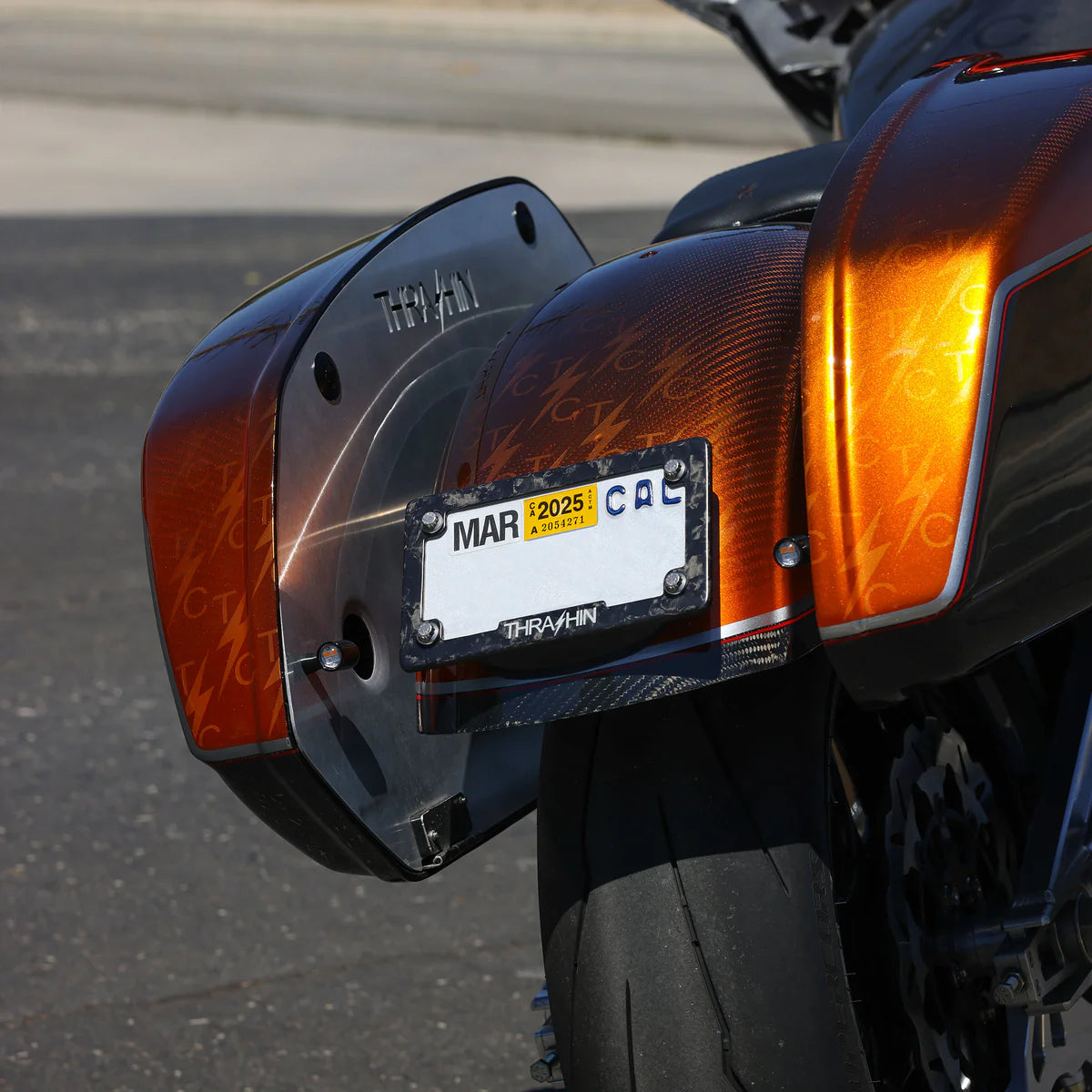 Thrashin Supply Co. Carbon Fiber License Plate Frame - Matte Forged