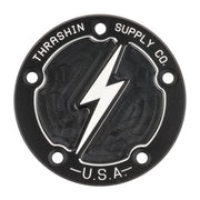 Thrashin Supply Co. Twin Cam 5-Hole Dished Points Cover - Black