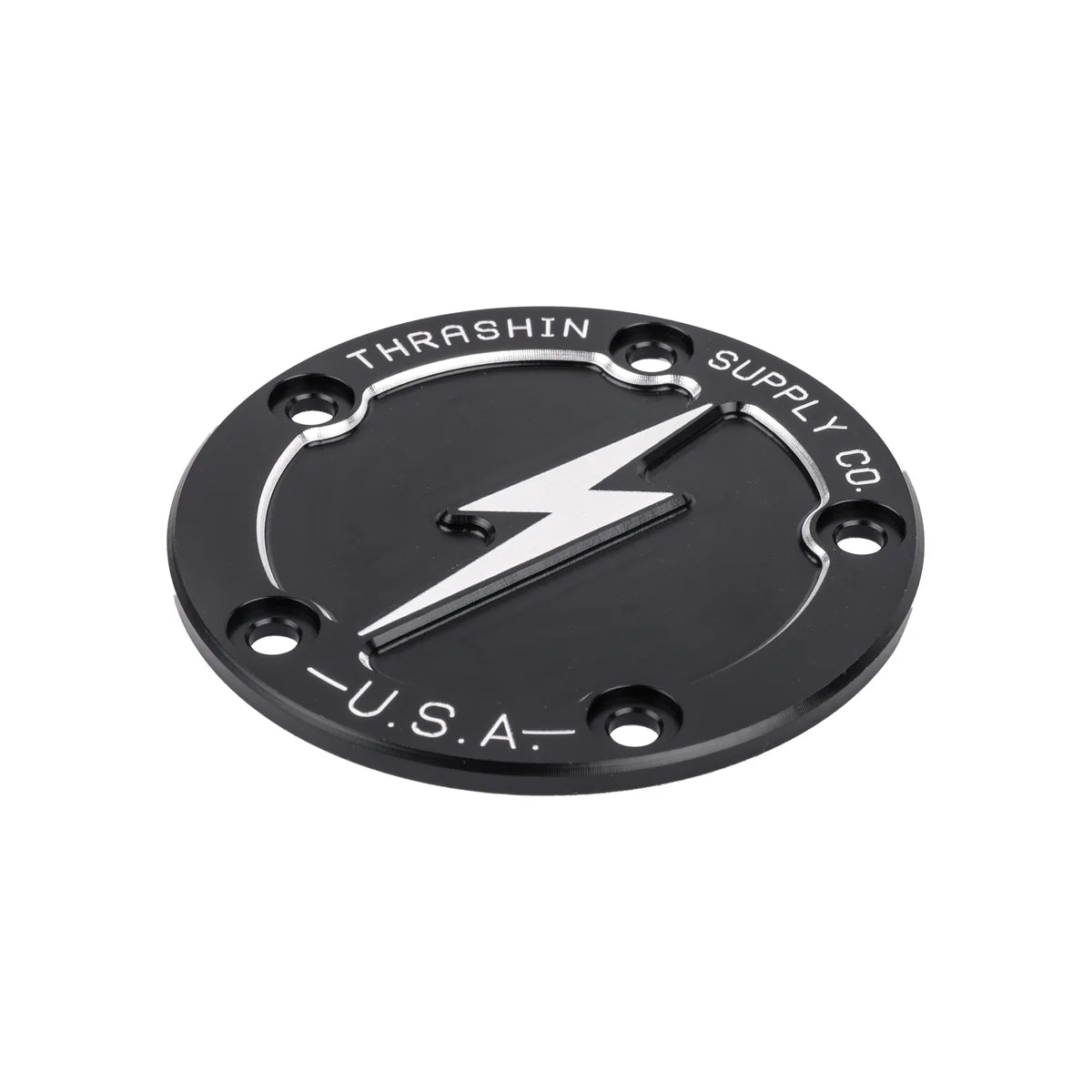 Thrashin Supply Co. Twin Cam 5-Hole Dished Points Cover - Black