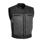 F.M.C. Lowrider Moto Mesh Men's Motorcycle Vest - Black & Grey