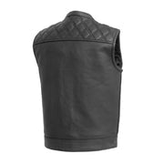 F.M.C. Downside Men's Motorcycle Leather Vest - Black