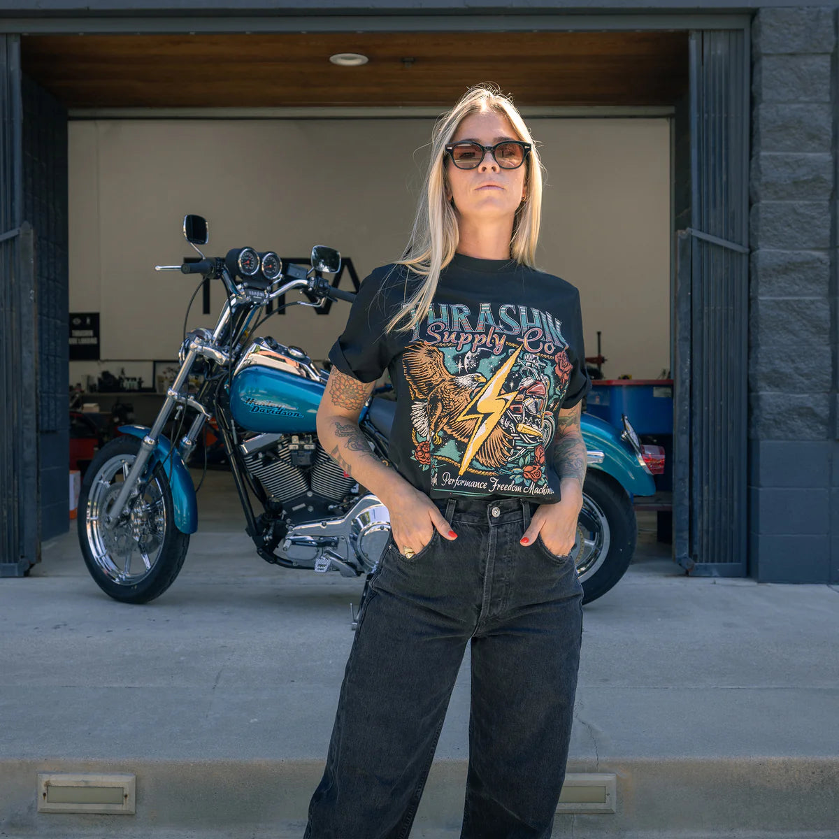 Thrashin Freedom-Woman’s Tee-Black