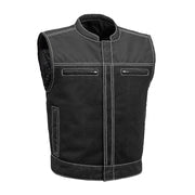 F.M.C. Lowrider Moto Mesh Men's Motorcycle Vest -Black/White