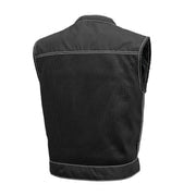 F.M.C. Lowrider Moto Mesh Men's Motorcycle Vest -Black/White
