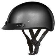 DOT Approved Daytona Skull Cap Half Shell Motorcycle Helmet - Beanie Style for Motorcycles, Cruisers, Scooters, and Mopeds - Gun Metal Grey Metallic