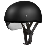 D.O.T. Daytona Skull Cap W/ Inner Shield- Dull Black
