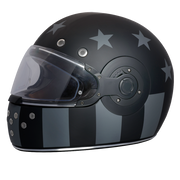 DOT Daytona Retro Full Face Motorcycle Helmet: Vintage Style for Men, Women, & Youth - W/ Captain America Stealth