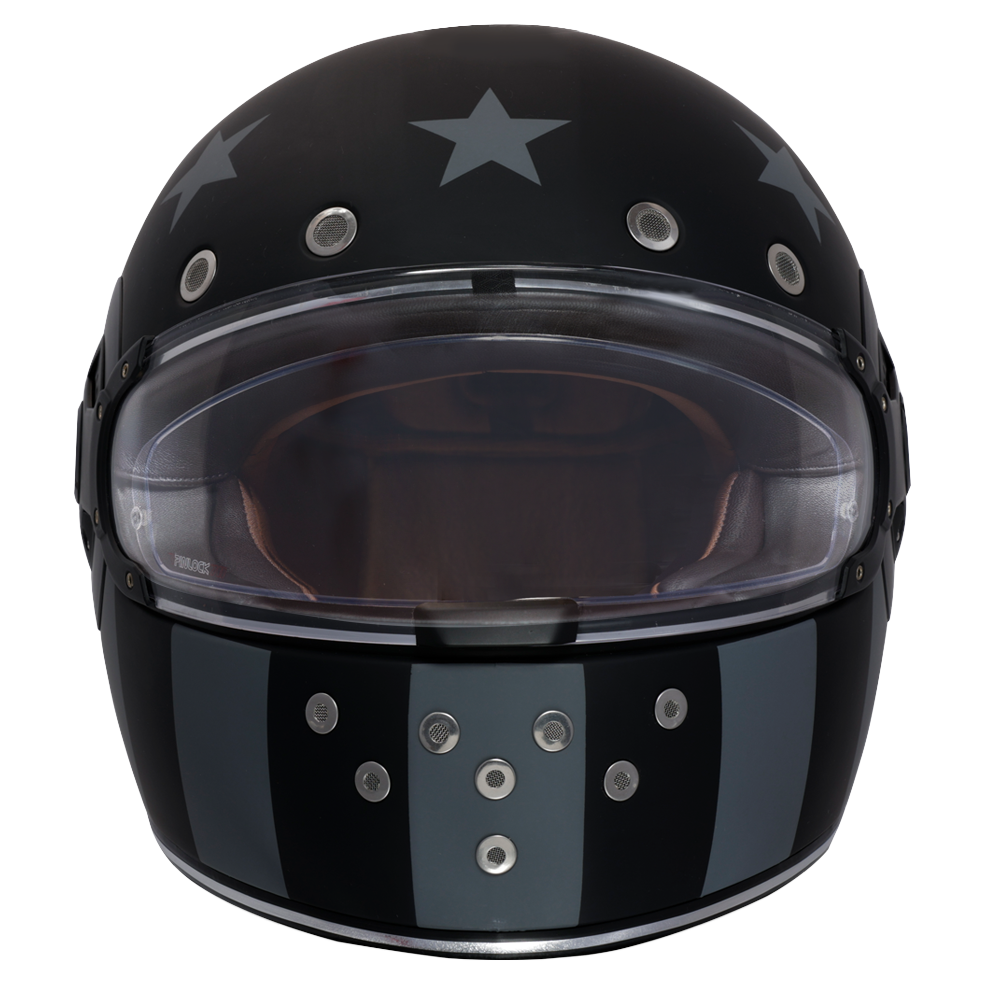 DOT Daytona Retro Full Face Motorcycle Helmet: Vintage Style for Men, Women, & Youth - W/ Captain America Stealth